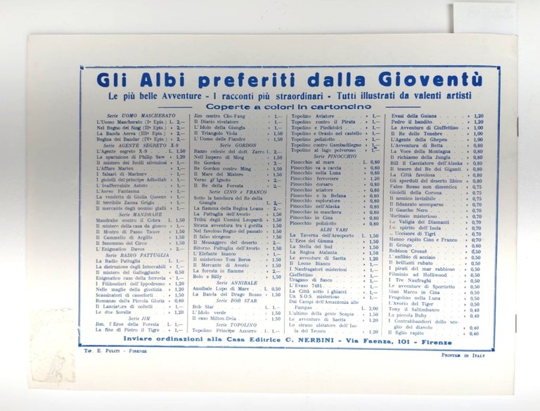 La volpe nera Nerbini ristampa anastatica