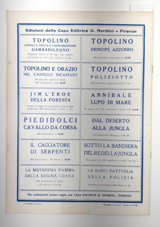 Le avventure di Topolino aviatore Nerbini ristampa anastatica