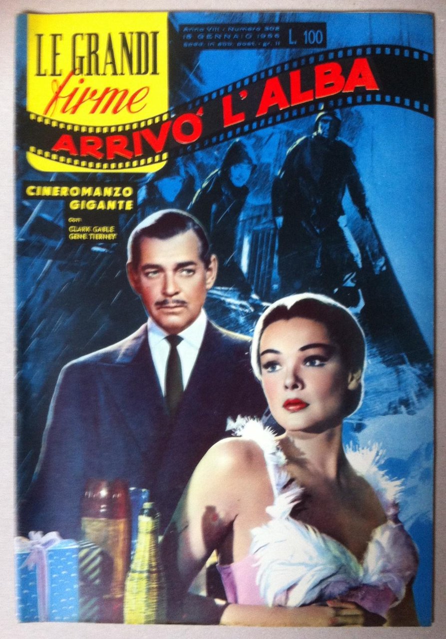Le Grandi Firme Cineromanzo ARRIVO' L'ALBA CLARK GABLE GENE TIERNEY …
