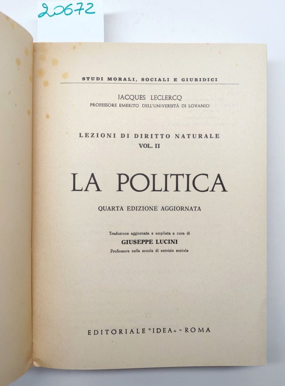 Leclercq Lucini 5 volumi Diritto e Società La Politica La …