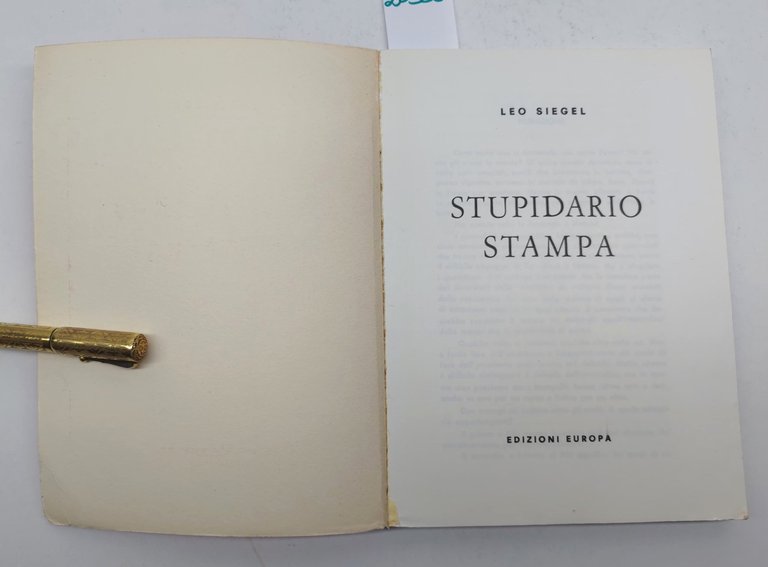 Leo Siegel Stupidario stampa edizioni Aurora 1974