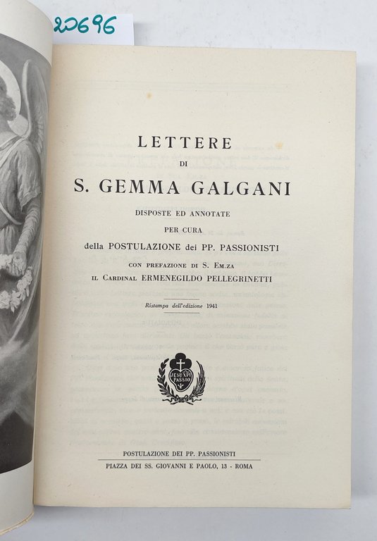 Lettere Di S. Gemma Galgani Ristampa dell'ediz. 1941 Ermenegildo Pellegrinetti