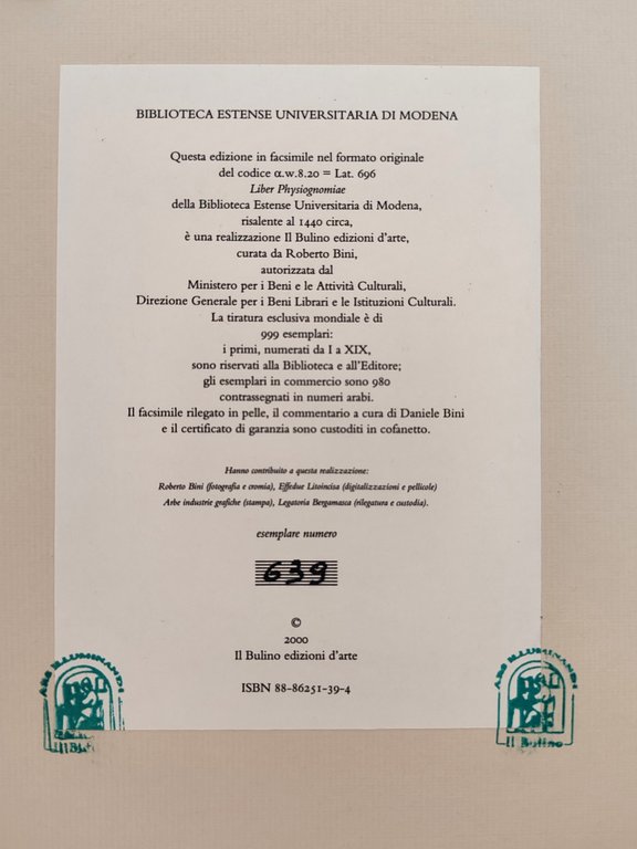 Liber Physiognomiae Lat.697 =a W. 8.20 Biblioteca Estense Il Bulino … | Immagine Gallery 12