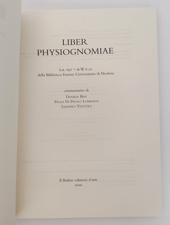 Liber Physiognomiae Lat.697 =a W. 8.20 Biblioteca Estense Il Bulino … | Immagine Gallery 15