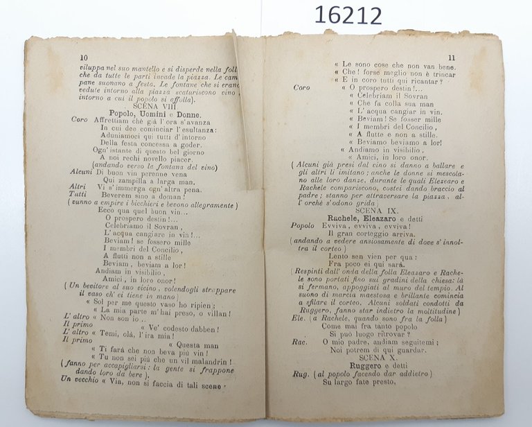 Libretto opera F. Halevy L'ebrea opera in cinque atti senza …