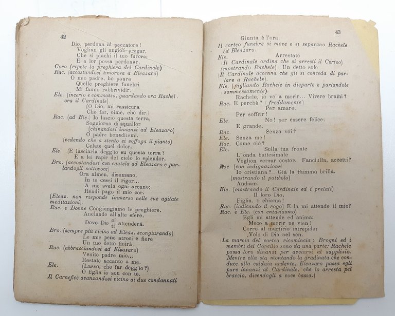 Libretto opera F. Halevy L'ebrea opera in cinque atti senza …