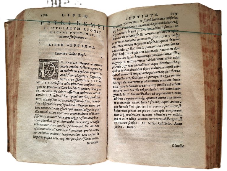Libro antico Cinquecentina Epistolarum Familiarum, Libri VI Venezia 1552