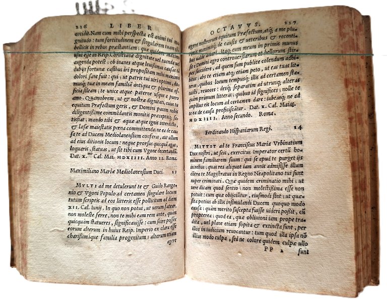 Libro antico Cinquecentina Epistolarum Familiarum, Libri VI Venezia 1552