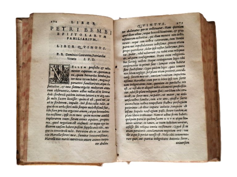 Libro antico Cinquecentina Epistolarum Familiarum, Libri VI Venezia 1552