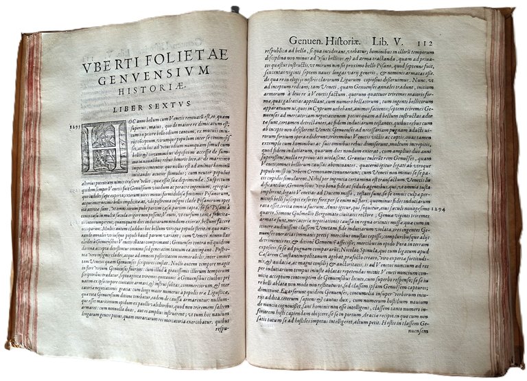 Libro antico Cinquecentina Historiae Genuensium Libri XII Storia di Genova …