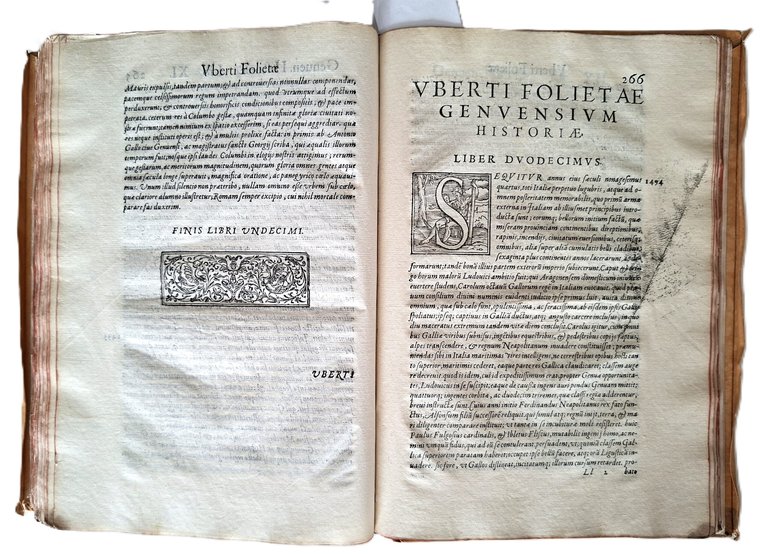 Libro antico Cinquecentina Historiae Genuensium Libri XII Storia di Genova …