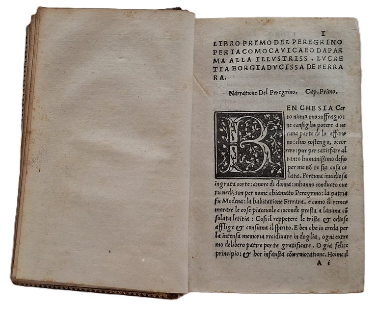 Libro antico Cinquecentina Post Incunabolo Libro del Peregrino 1515