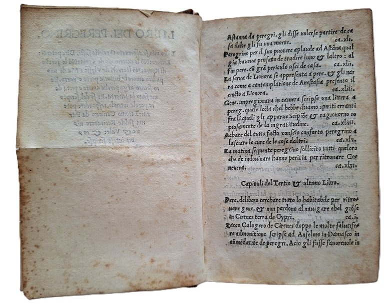 Libro antico Cinquecentina Post Incunabolo Libro del Peregrino 1515
