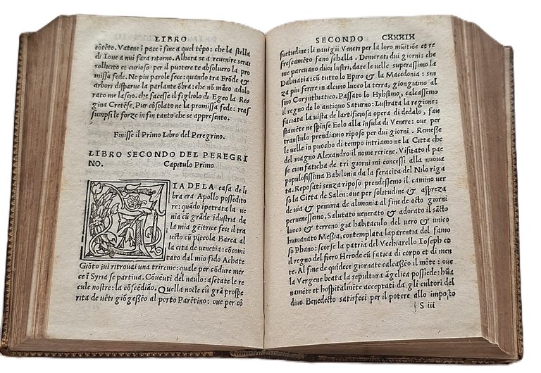 Libro antico Cinquecentina Post Incunabolo Libro del Peregrino 1515