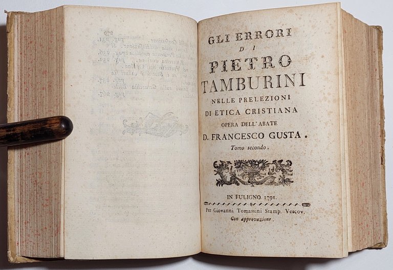 Libro antico Gli errori di Pietro Tamburini 2 tomi + …