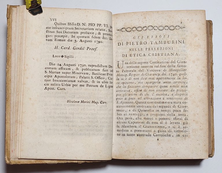 Libro antico Gli errori di Pietro Tamburini 2 tomi + …