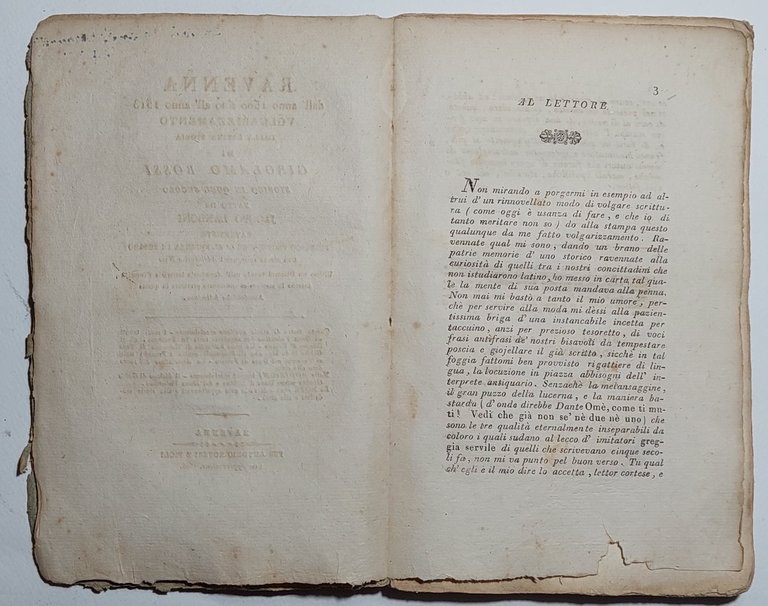 Libro antico Ravenna dall'anno 1500 sino all'anno 1513 In volgare …