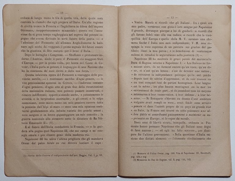 Libro antico Risorgimento Cavour o Garibaldi? dell'avvocato Pier Carlo Boggio …