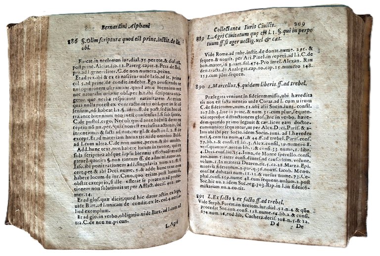 Libro antico Seicentina Collectanea, seu reportata iuris civilis Bernardinus Alphani …