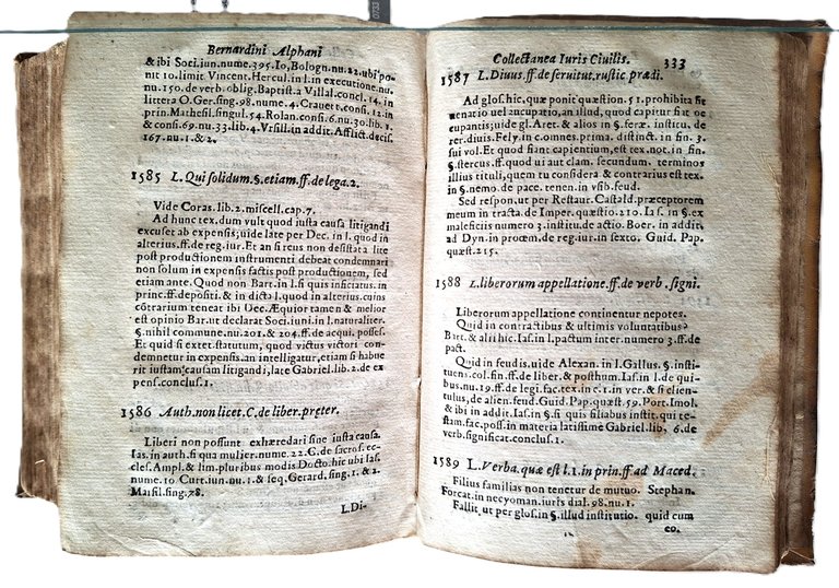 Libro antico Seicentina Collectanea, seu reportata iuris civilis Bernardinus Alphani …