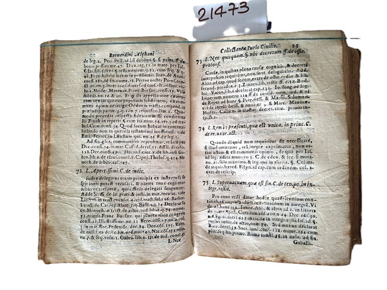 Libro antico Seicentina Collectanea, seu reportata iuris civilis Bernardinus Alphani …