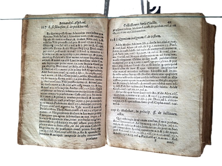 Libro antico Seicentina Collectanea, seu reportata iuris civilis Bernardinus Alphani …