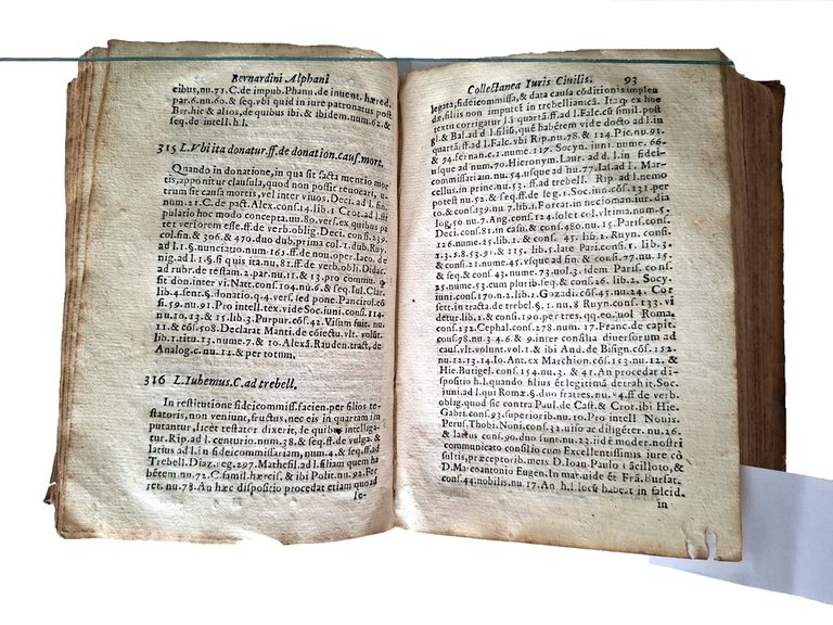 Libro antico Seicentina Collectanea, seu reportata iuris civilis Bernardinus Alphani …