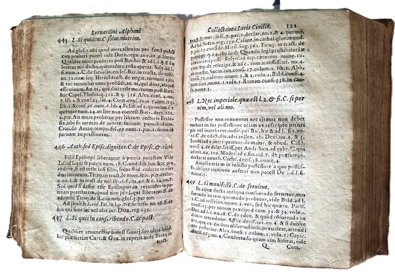 Libro antico Seicentina Collectanea, seu reportata iuris civilis Bernardinus Alphani …