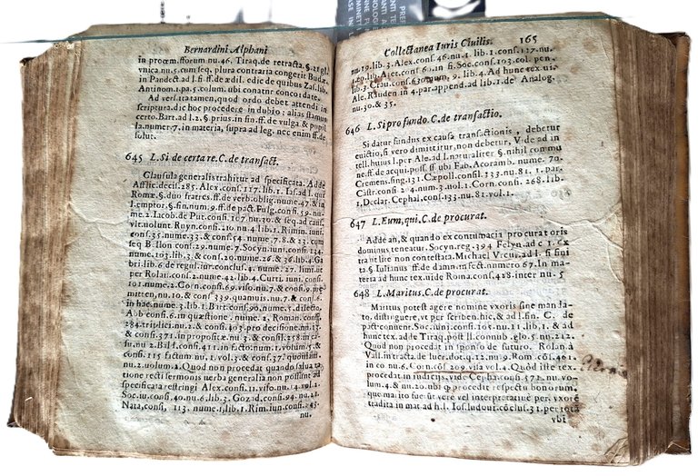 Libro antico Seicentina Collectanea, seu reportata iuris civilis Bernardinus Alphani …