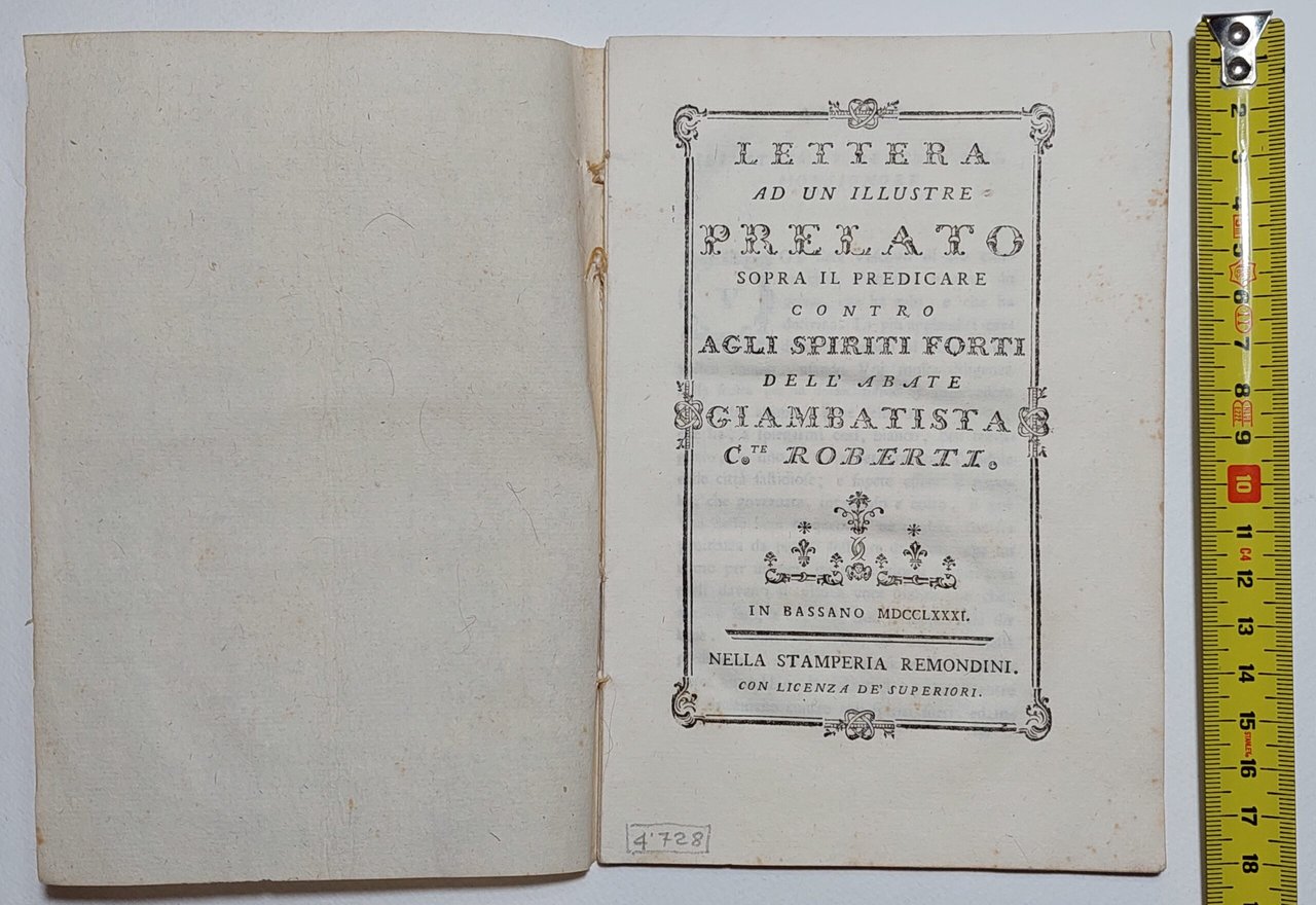 Libro antico Settecentina Lettera ad un illustre prelato…sopra il predicare …