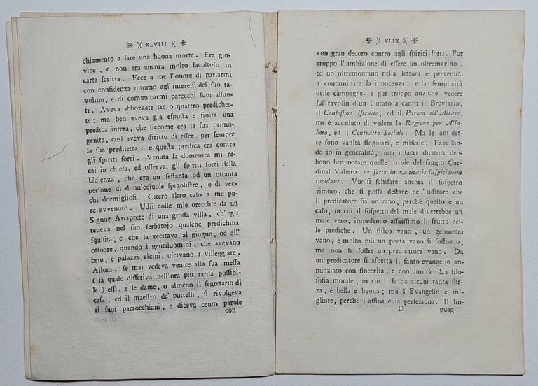 Libro antico Settecentina Lettera ad un illustre prelato…sopra il predicare …