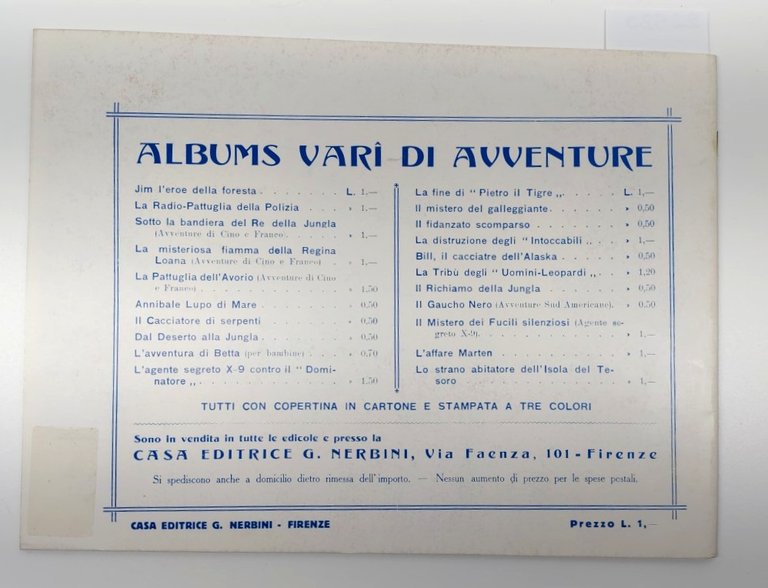 Lo strano abitatore dell'Isola del tesoro Nerbini ristampa anastatica