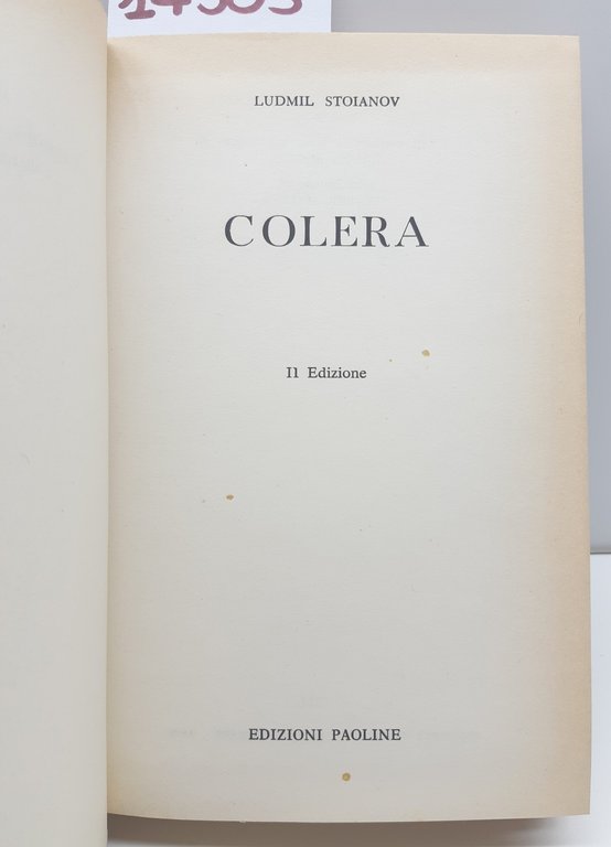 Ludmill Stoianov Colera 2° ed. Paoline 1962
