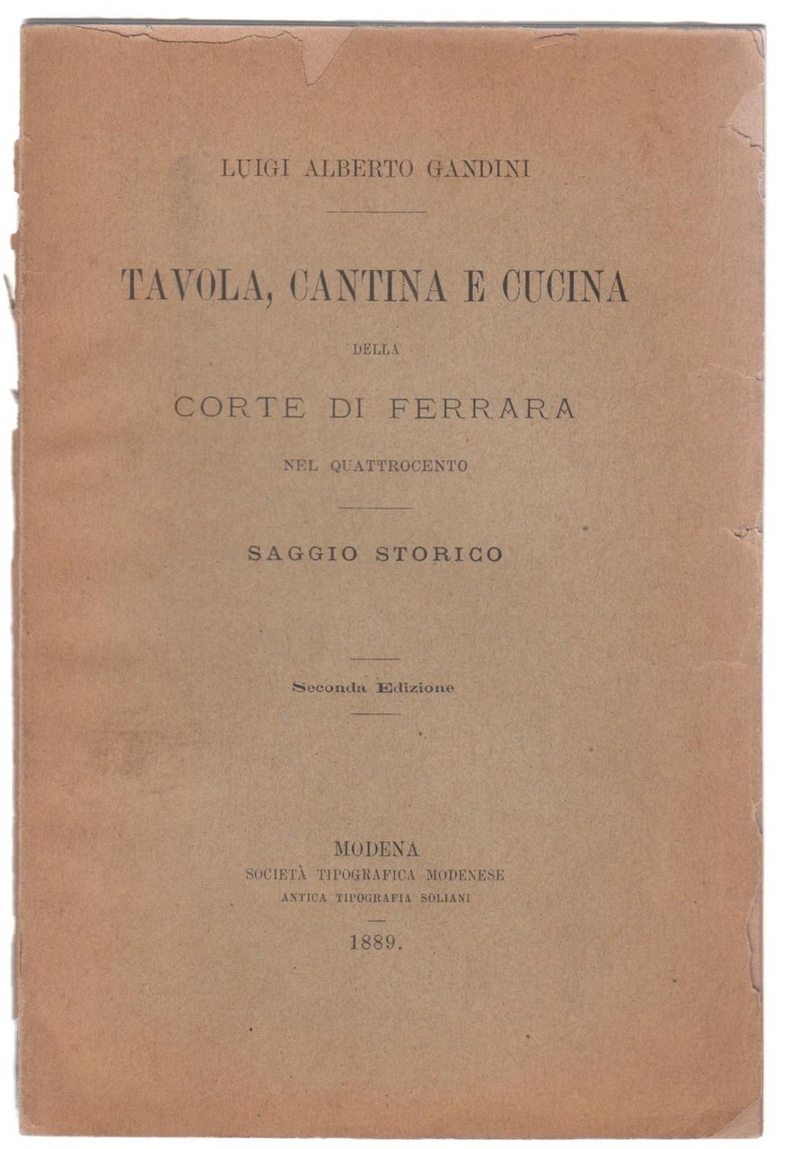 Luigi Alberto Gandini Tavola cantina e cucina della corte di …