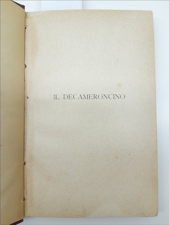 Luigi Capuana Il Decameroncino Catania Cav. Niccolo' Giannotta Editore 1901