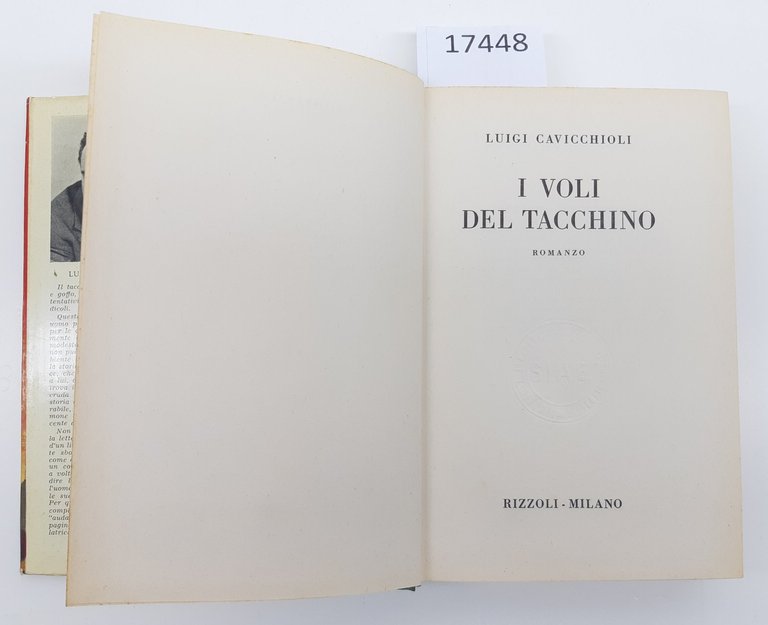Luigi Cavicchioli I voli del tacchino romanzo Rizzoli 1° edizione … | Immagine Gallery 2