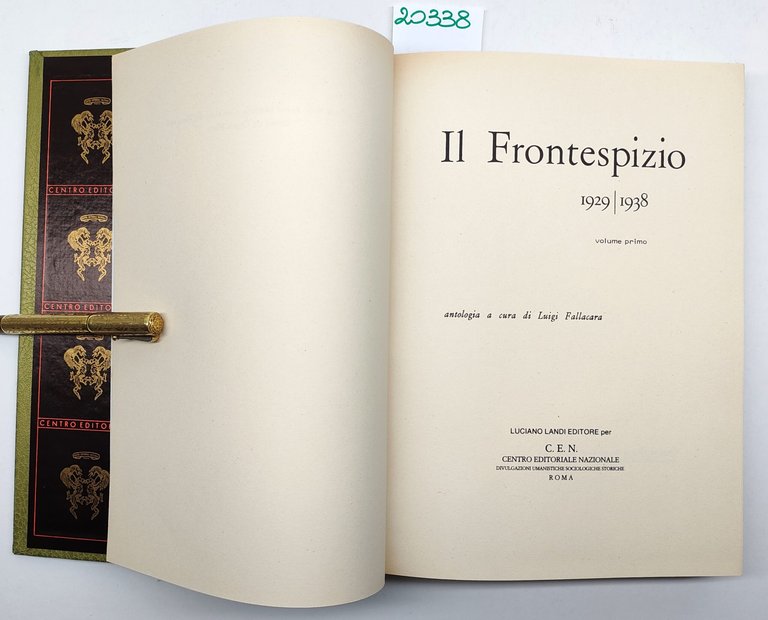 Luigi Fallacara Il frontespizio 1929-1938 due volumi C.E.N. 2° edizione …