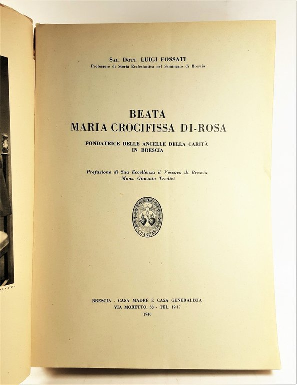 Luigi Fossati Beata Maria Crocifissa di Rosa Brescia 1940 autografato | Immagine Gallery 2