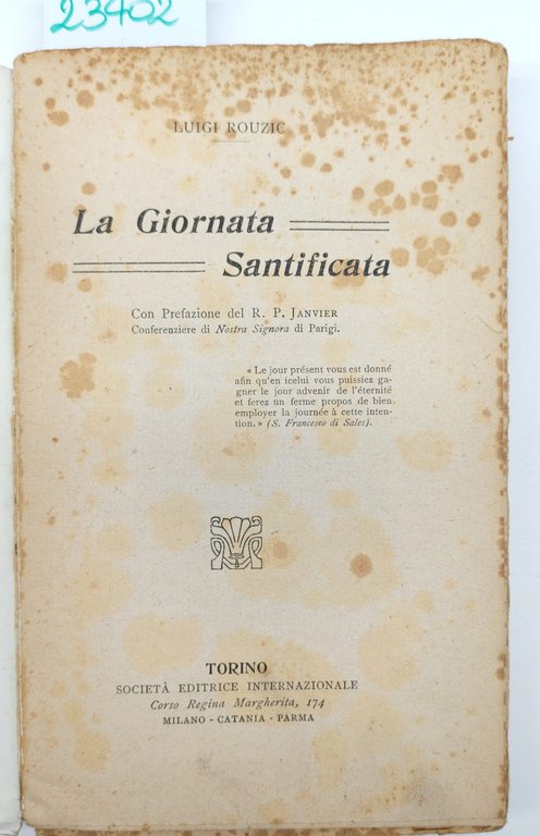 Luigi Rouzic La giornata santificata Torino S.E.I. 1921 | Immagine Gallery 4
