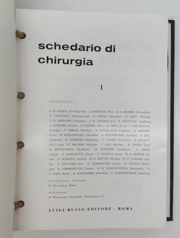 Luigi Russo Schedario di chirurgia 4 volumi 1964 copia numero …