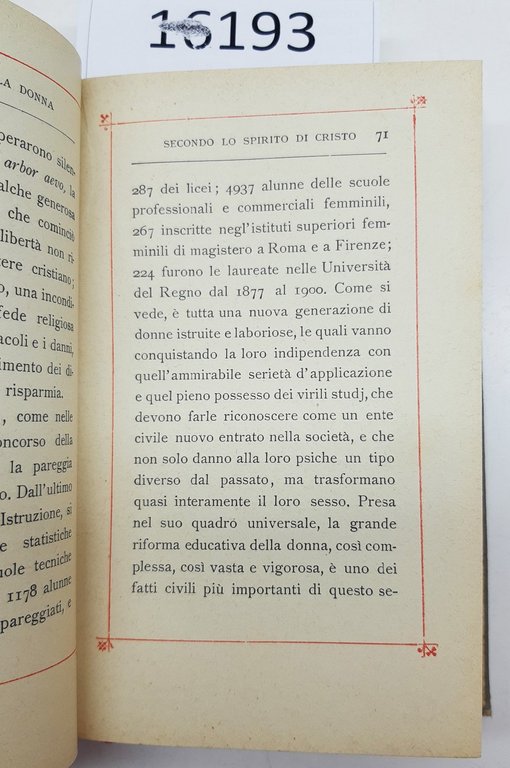 Luisa Anzoletti La donna nel Progresso Cristiano 2∞ edizione Cogliati …