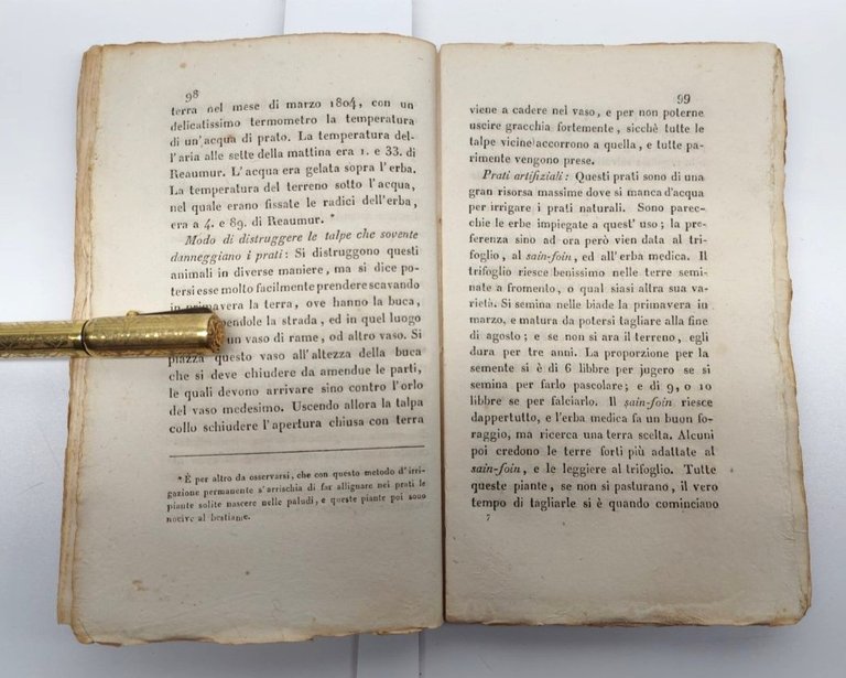 M. A. Brunetti Manuale di agricoltura 1830 Torino Giuseppe Pomba