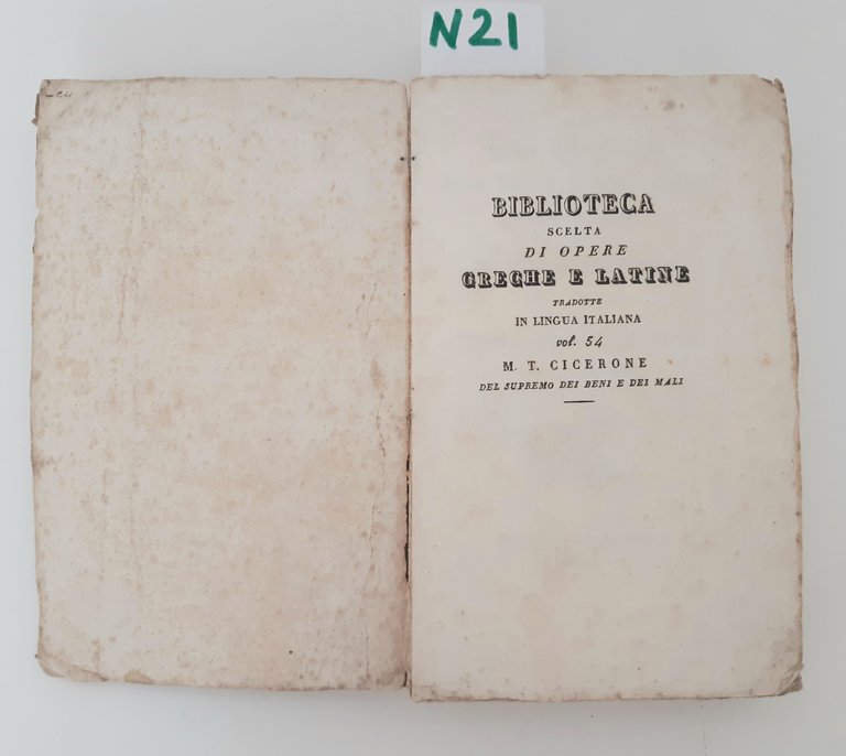 Tullio Cicerone Del Supremo dei beni e dei mali libri …