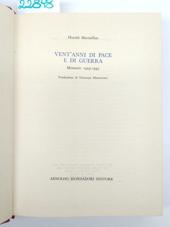 Macmillan Vent'anni di pace e di guerra Mondadori 1° ed. … | Immagine Gallery 3