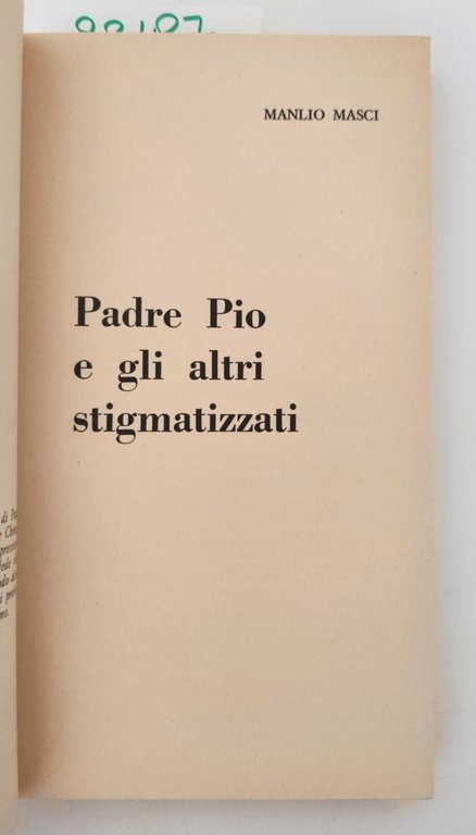 Manlio Masci Padre Pio e gli altri stigmatizzati I libri … | Immagine Gallery 3