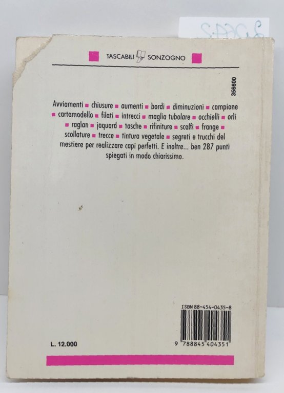 Manuale di maglia tecniche punti lavori e consigli tascabili Sonzogno …