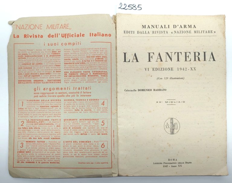 Manuali d'arma Domenico Barbato La fanteria Ministero della Guerra 1942