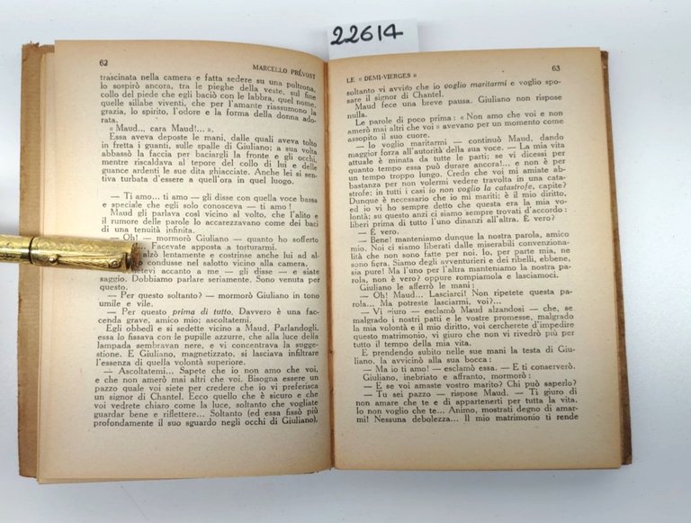 Marcello Prevost Le Demi Vierges Sonzogno ristampa stereotipa 1955