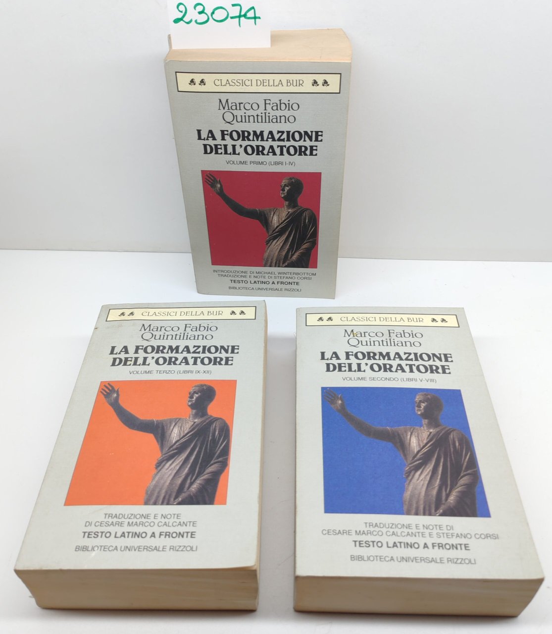 Marco Fabio Quintiliano La formazione dell'oratore 3 volumi 1° edizione … | Immagine principale