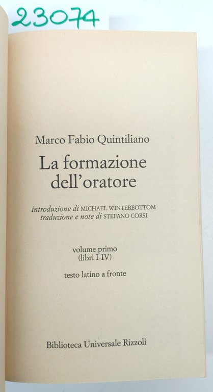 Marco Fabio Quintiliano La formazione dell'oratore 3 volumi 1° edizione … | Immagine Gallery 4